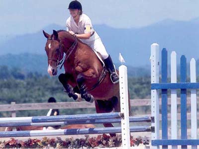 Allegra Steck jumping in competition